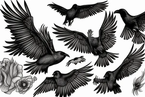 Ravens in flight tattoo idea