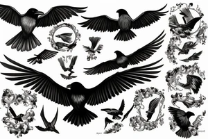 Ravens in flight tattoo idea