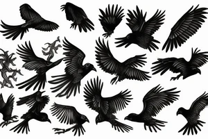 Ravens in flight tattoo idea