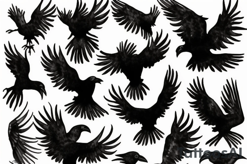 Ravens in flight tattoo idea