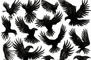 Ravens in flight tattoo idea