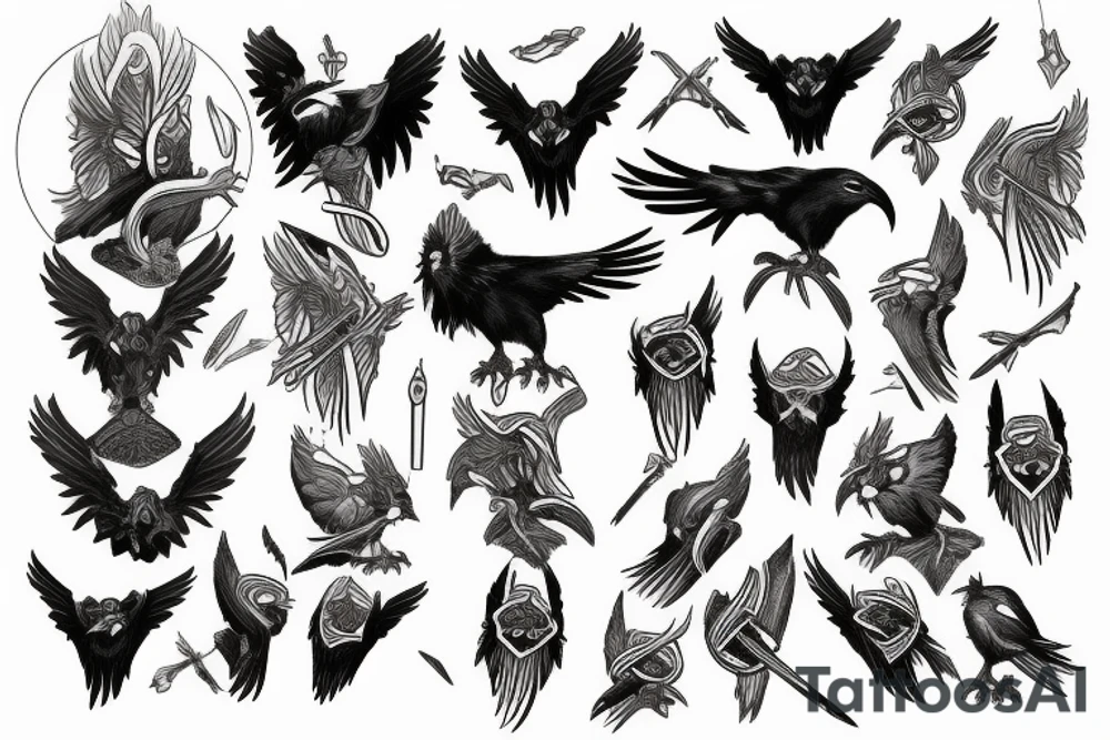 Odin’s ravens tattoo idea