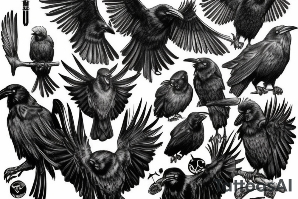 Odin’s ravens tattoo idea