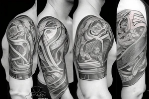 Shoulder pieces tattoo idea