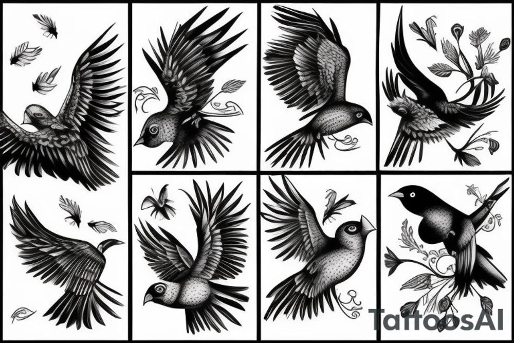Bird in flight tattoo idea