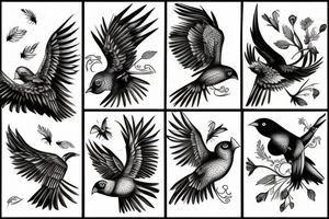 Bird in flight tattoo idea