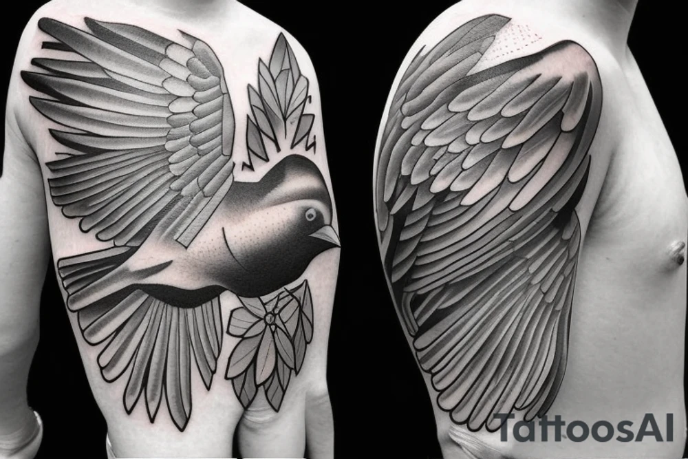 Bird in flight tattoo idea