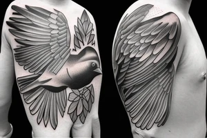 Bird in flight tattoo idea
