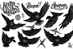 Ravens in flight tattoo idea