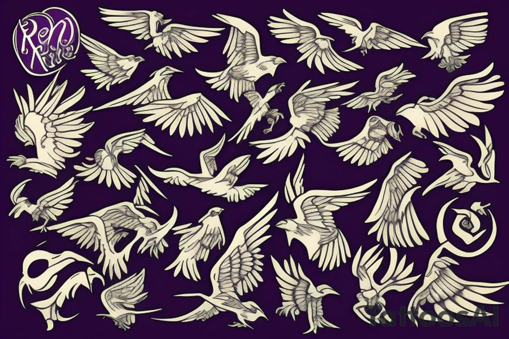 Ravens in flight tattoo idea