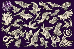 Ravens in flight tattoo idea