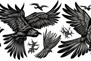 Ravens in flight tattoo idea