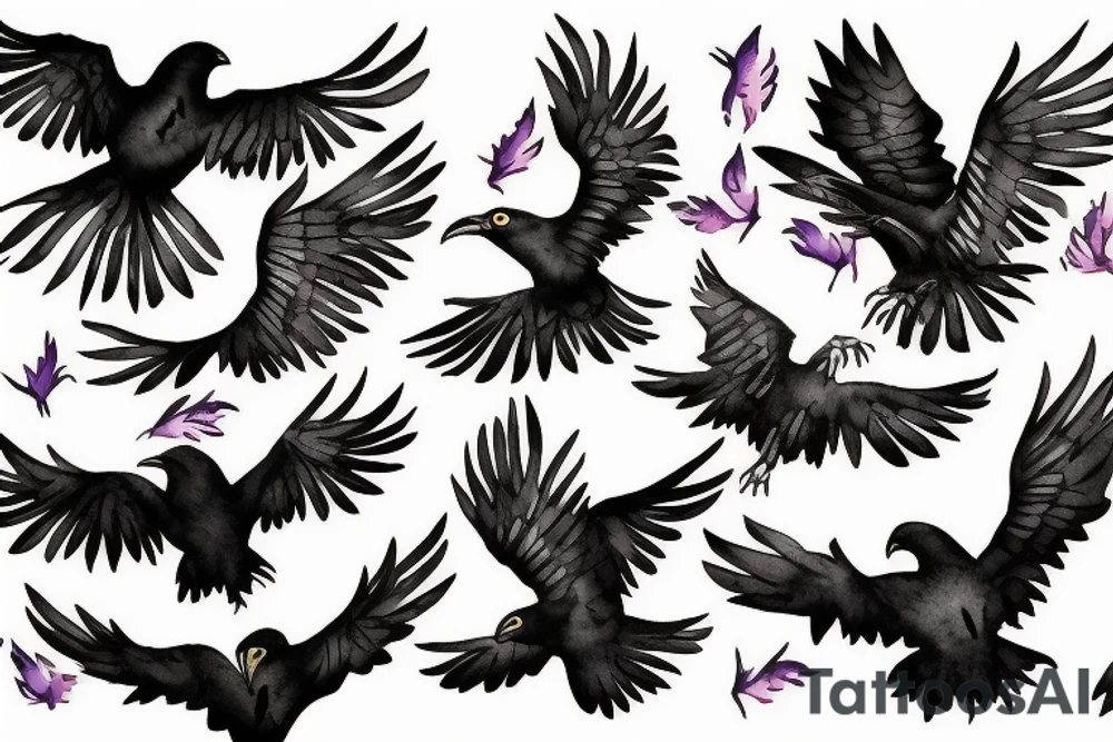 Ravens in flight tattoo idea