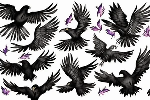 Ravens in flight tattoo idea