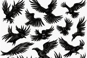 Ravens in flight tattoo idea