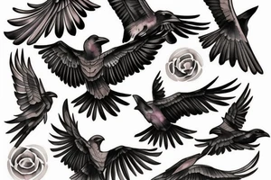 Raven in flight tattoo idea