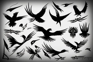 Raven in flight tattoo idea