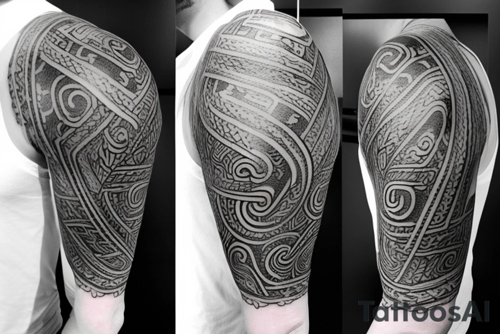 Eine Mischung aus neuseeländischer Farn, Maori Zeichen, das man erkennt das ich in Wuppertal geboren bin. Ich hab einen 2 jährigen Sohn. Lebe in Köln. Rechter Oberarm bis auf die rechte Brust tattoo idea