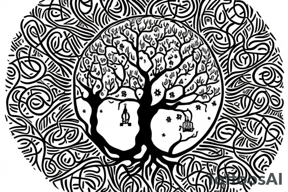 The Tree of life with a man's creativity of the mind. tattoo idea
