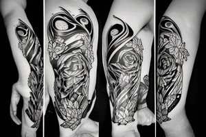 Own holding an hourglass. tattoo idea