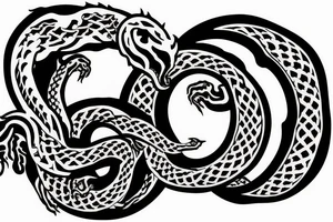 The hourglass should be made of a two-headed ouroboros tattoo idea