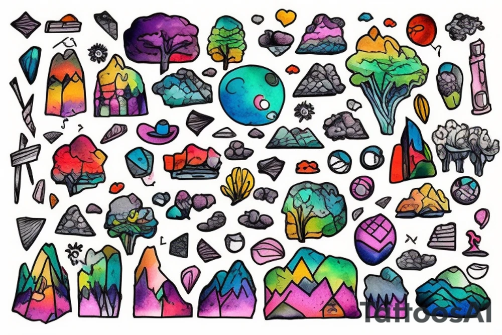 city colourful landscape. tattoo idea