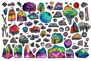 city colourful landscape. tattoo idea