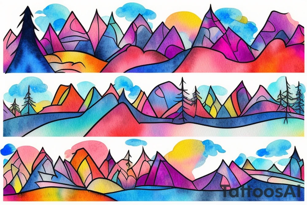 city colourful landscape. tattoo idea