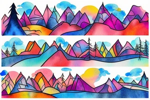 city colourful landscape. tattoo idea