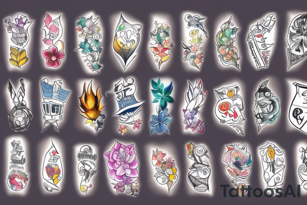 city colourful tattoo idea