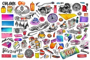 city colourful streets tattoo idea