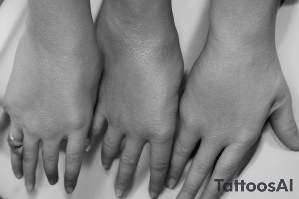I would like to get several small tattoos that are suitable for placement on my fingers and hands. These tattoos can be either in color or black and white. Some examples of designs that I would like are stars, hearts, flowers, or other cute images that are simple yet visually appealing. I would like these tattoos to be understated but still noticeable, and I am open to suggestions for other designs that would work well on such a small canvas. Ultimately, I want these tattoos to be a fun and unique expression of my personal style and interests. tattoo idea