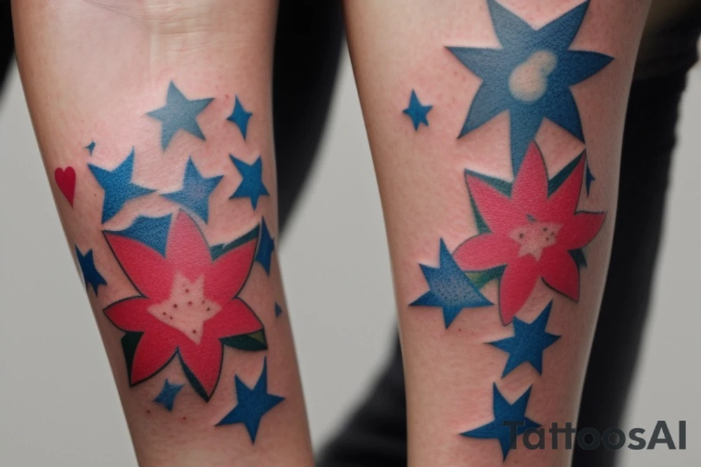 I would like to have several small images, such as stars, hearts, flowers, or any other cute and simple design that you can suggest. The size of each image should be relatively small, around a few centimeters at most. I am open to different placements, such as on my wrist, ankle, or behind my ear, as long as the tattoos are discreet and subtle. I am looking for a collection of small, meaningful symbols that represent different aspects of my personality and values, and that will serve as a reminder of what matters most to me tattoo idea