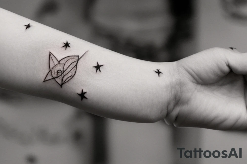 I would like to have several small images, such as stars, hearts, flowers, or any other cute and simple design that you can suggest. The size of each image should be relatively small, around a few centimeters at most. I am open to different placements, such as on my wrist, ankle, or behind my ear, as long as the tattoos are discreet and subtle. I am looking for a collection of small, meaningful symbols that represent different aspects of my personality and values, and that will serve as a reminder of what matters most to me tattoo idea