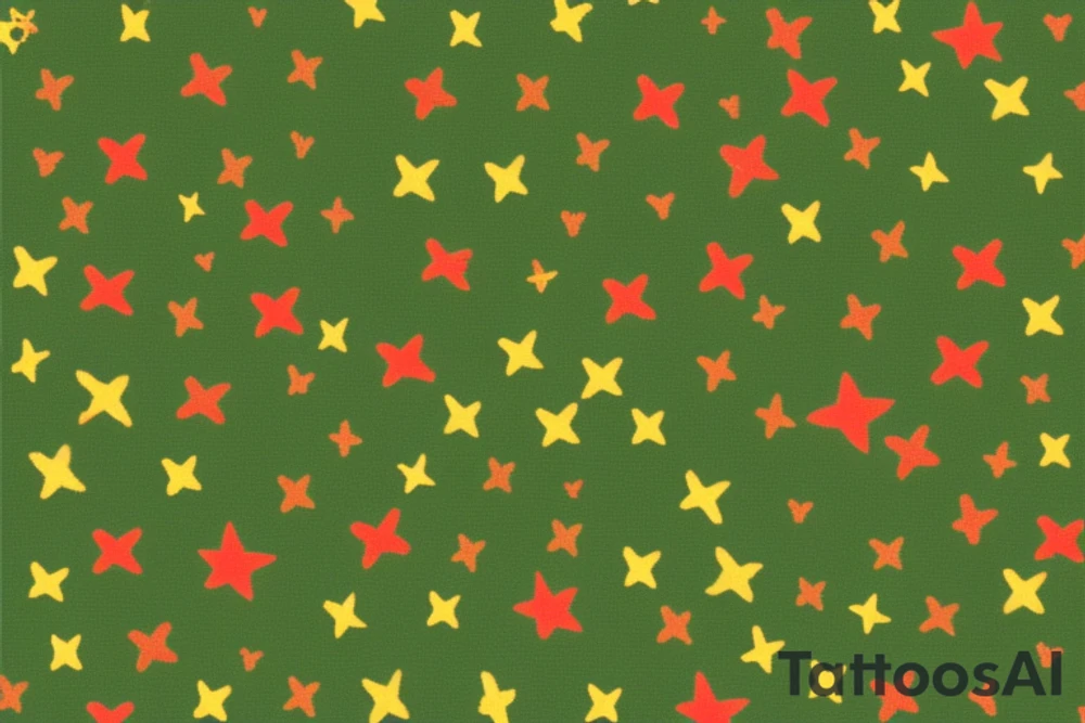 I would like to have several small images, such as stars, hearts, flowers, or any other cute and simple design that you can suggest. The size of each image should be relatively small, around a few centimeters at most. I am looking for a collection of small, meaningful symbols that represent different aspects of my personality and values, and that will serve as a reminder of what matters most to me tattoo idea