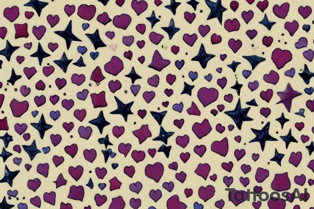I would like to have several small images, such as stars, hearts, flowers, or any other cute and simple design that you can suggest. The size of each image should be relatively small, around a few centimeters at most. I am looking for a collection of small, meaningful symbols that represent different aspects of my personality and values, and that will serve as a reminder of what matters most to me tattoo idea