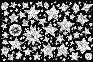 Stars colourful tattoo idea