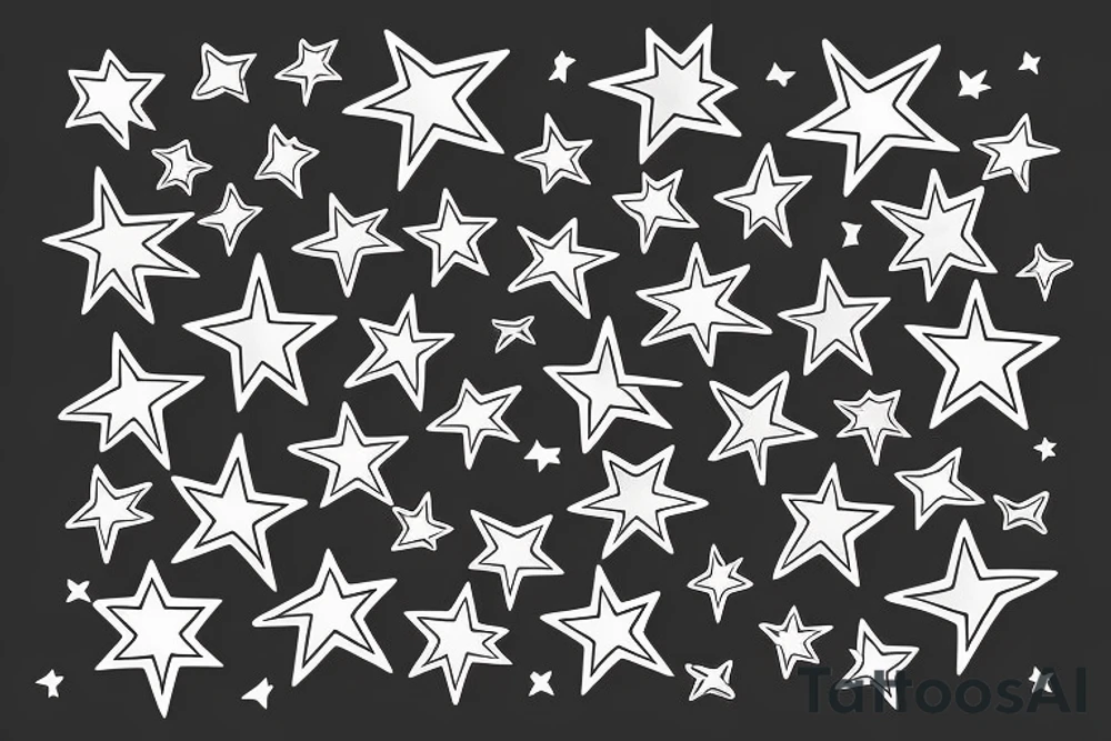 Stars colourful tattoo idea