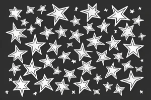 Stars colourful tattoo idea
