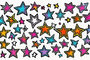 Stars colourful tattoo idea