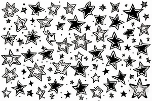 Stars colourful tattoo idea