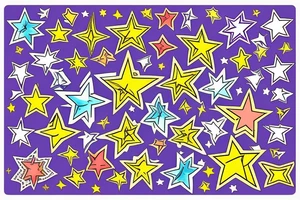 Stars colourful tattoo idea