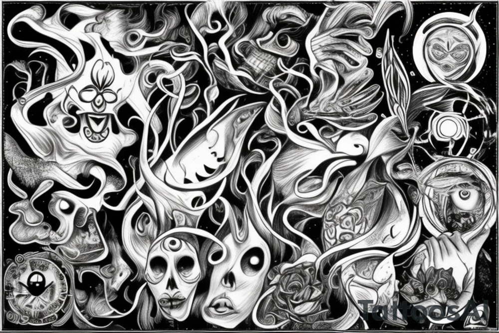 Transcendent human tattoo idea