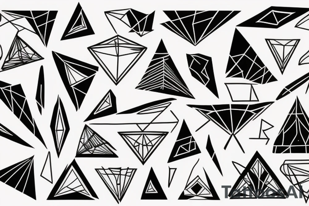 Triangles and lines tattoo idea