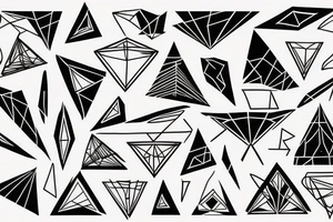Triangles and lines tattoo idea