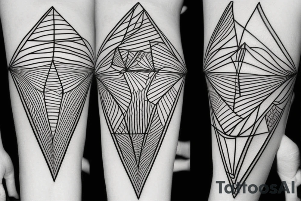 Triangles and lines tattoo idea