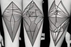 Triangles and lines tattoo idea