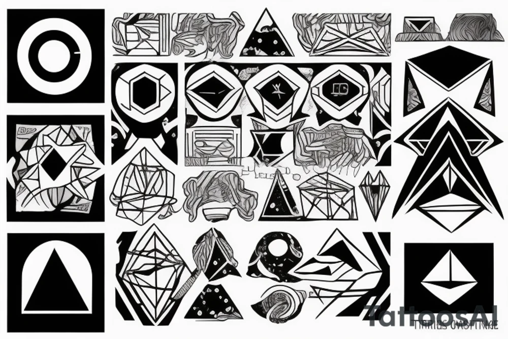 Triangles universe tattoo idea