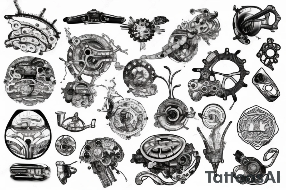 Mechanical brain tattoo idea