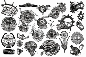 Mechanical brain tattoo idea